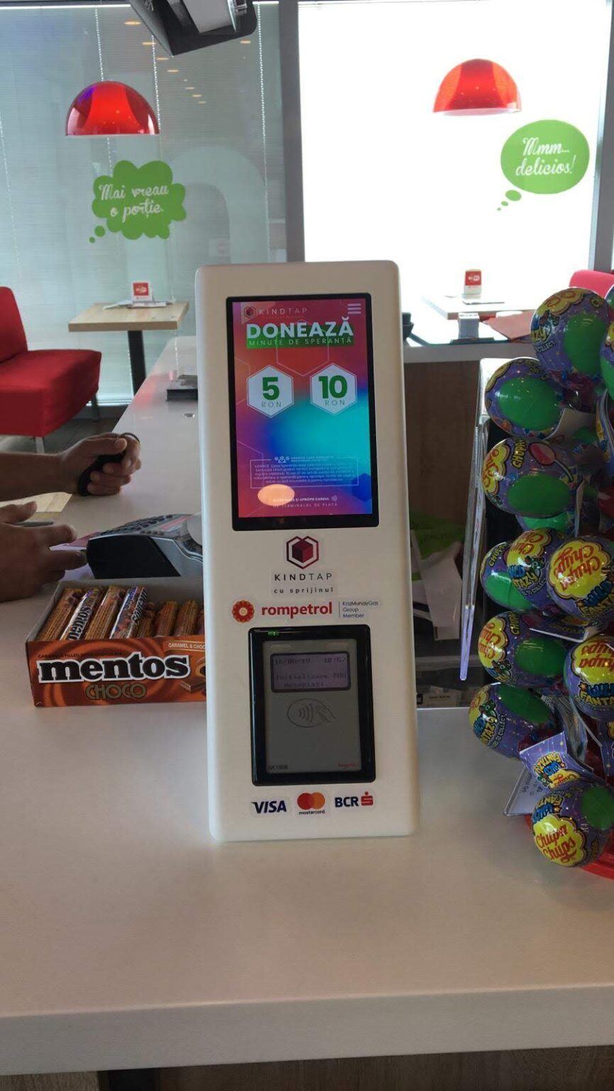 A KindTap device from the pilot project for HOSPICE, supported by Rompetrol