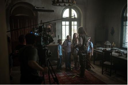 The film crew and actors on the film’s set