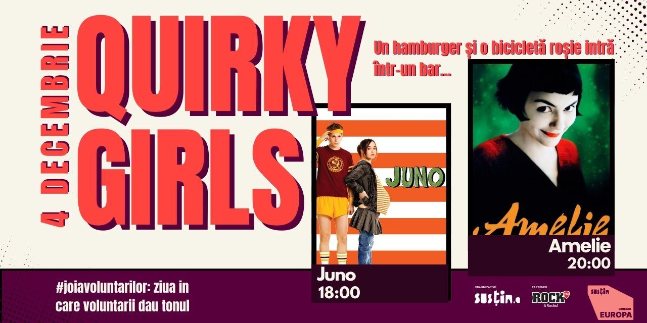 Afiș Joia Voluntarilor: Quirky Girls — Juno și Amelie