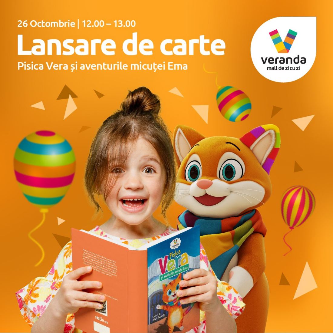 The launch visual for the book Pisica Vera și aventurile micuței Ema, in 2024