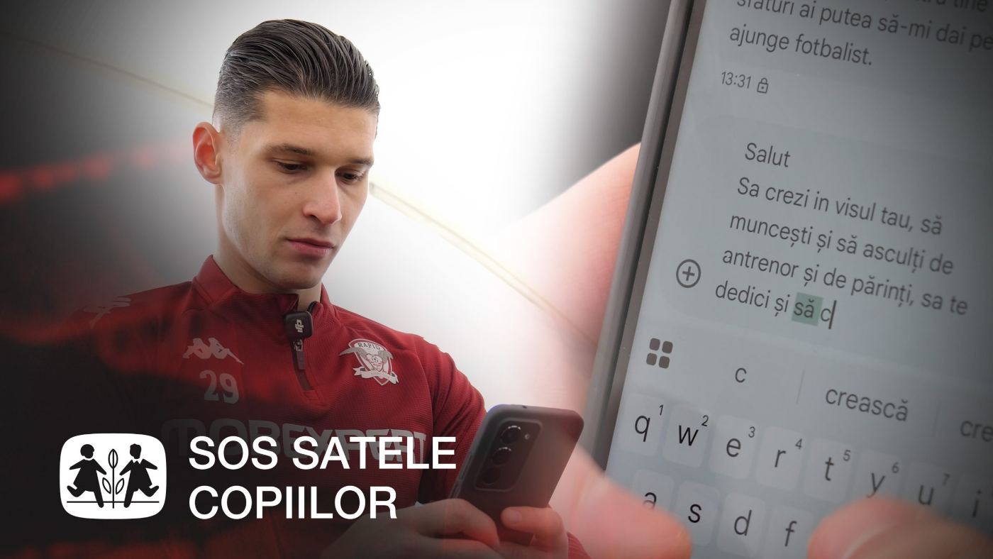 Imagine publicată de FC Rapid pentru participarea lui Alexandru Dobre la Ora care contează